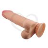 Dildo con testiculos vertebrado con sopapa con piel extensible